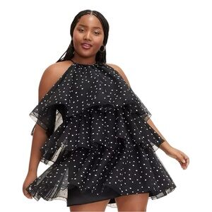 Kate Spade New York x Target Black & White Polka Dot Tulle Tiered Babydoll Dress